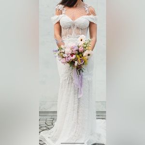 👰🏻 Andre & Leo Lace Corset off the shoulder Mermaid Wedding Gown 👰🏻